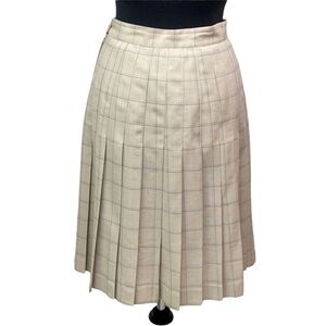 Braemar Wool Pleated Skirt Tan